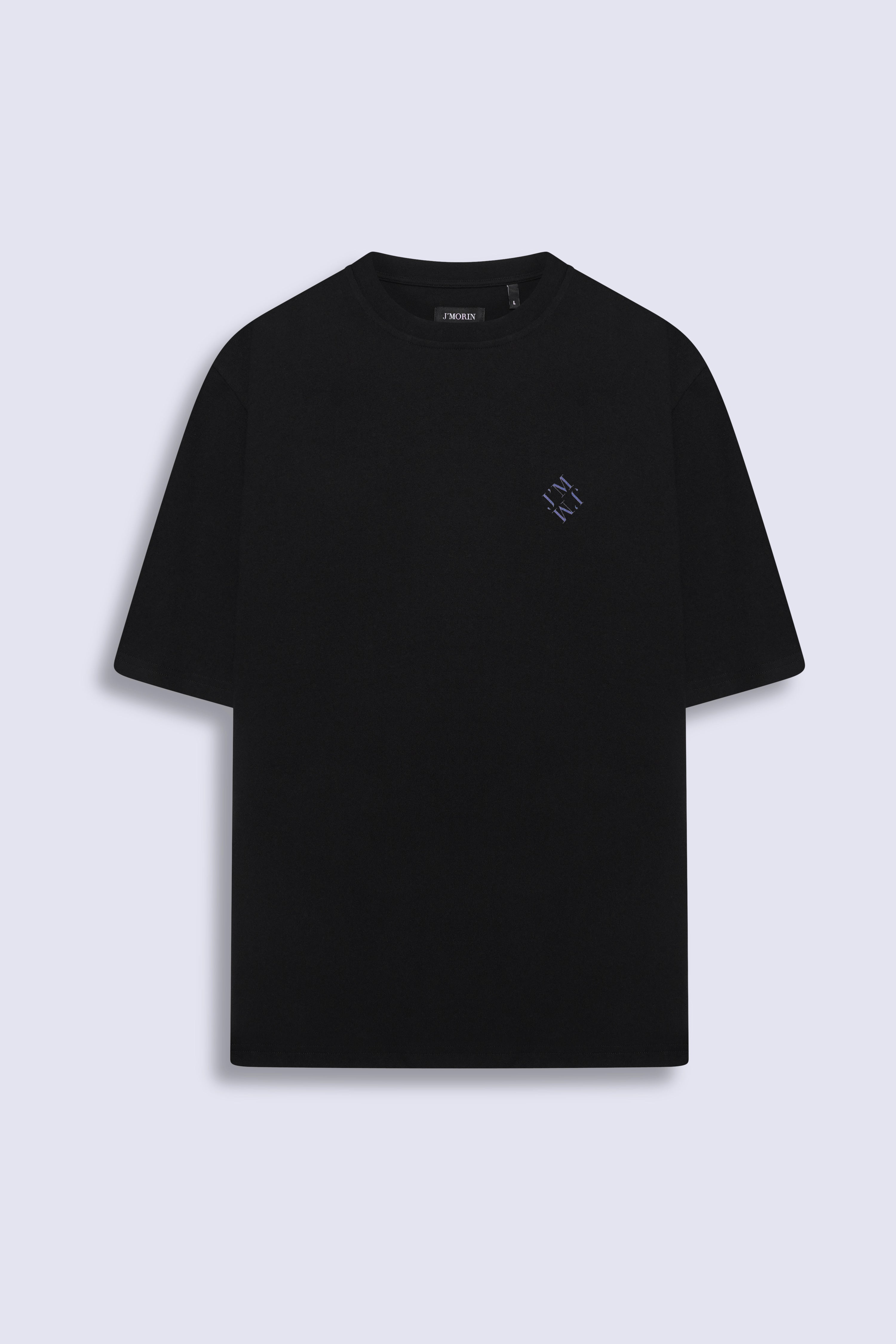 Regular fit t - shirt with Ocean Care illustration print. - BLACK