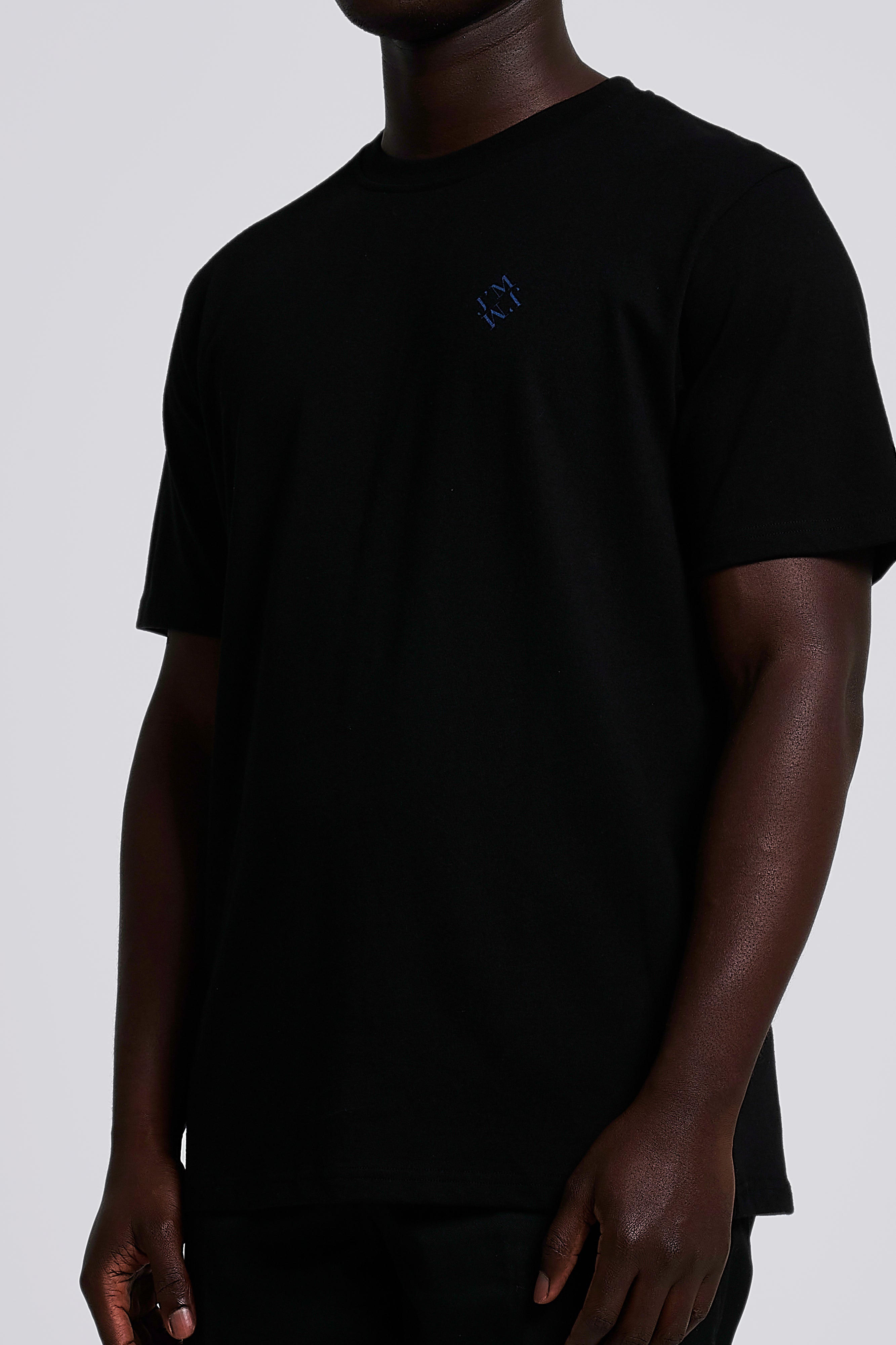 Regular fit t - shirt with Ocean Care illustration print. - BLACK