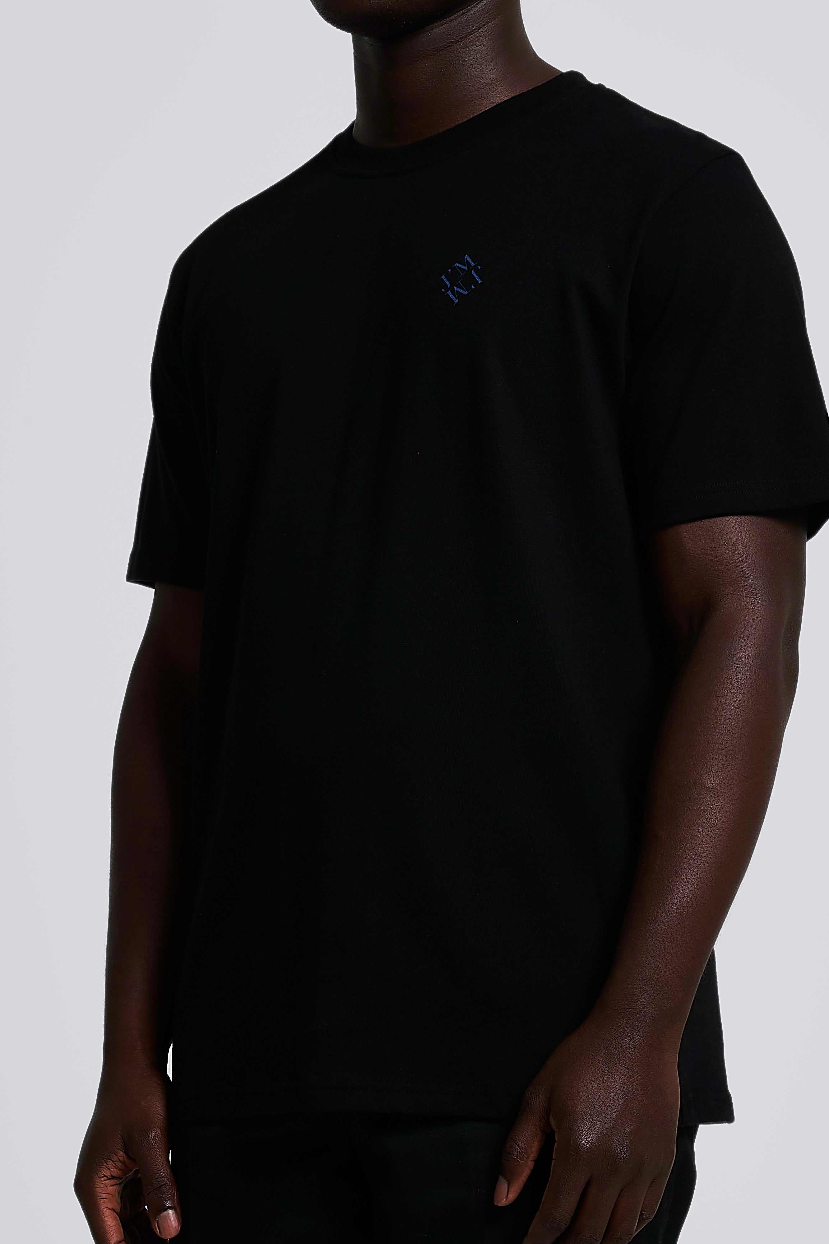 Regular fit t - shirt with Ocean Care illustration print. - BLACK