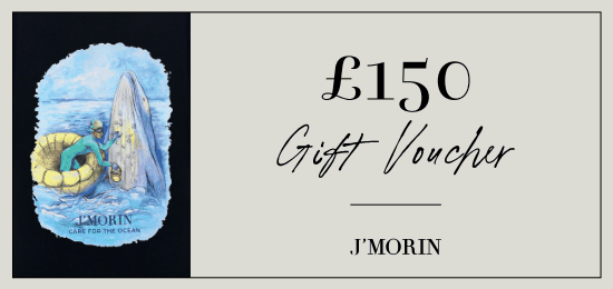 £150 J’MORIN gift voucher with ocean care illustration for stylish and purposeful gifting